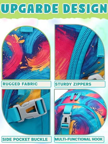 BLUEFAIRY High School Backpack for Girls Boys Middle School Bookbag for Kids Back to School Bag for College with Large Compartment Casual Daypack Mochilas para Niñas Adolescentes 18" Tie Dye Teal - color: Teal