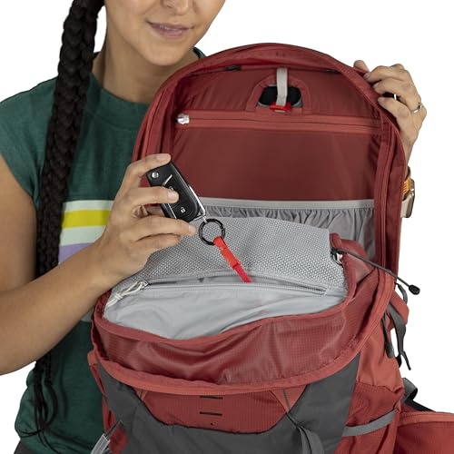 Osprey Tempest 22L Women's Lightweight Hiking Backpack - Small Daypack for Travel & Camping, Red Pampas/Coal Grey - color: Red Pampas/Coal Grey, size: 22L - Standard Fit