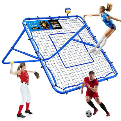 Volleyball Baseball Rebounder Net, Softball Rebounder Pitchback Net Quick Adjustments, Quick Adjustments Lacrosse Bounce Back Practice Equipment, Ideal for Outdoor Indoor and Backyard Training - size: 4FTx4FT, style: Multi-Sport Rebounder Net
