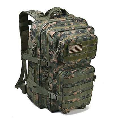 REEBOW GEAR Military Tactical Backpack Large Army 3 Day Assault Pack Molle Bag Backpacks (Woodland Camo) - color: Camo Woodland