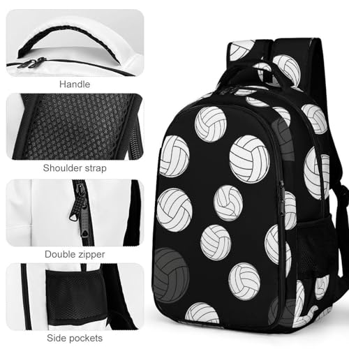 Backpack Volleyball Black And White, Lightweight Water Resistant Casual Daypack for Travel Commute and Hiking - color: Pattern (353)