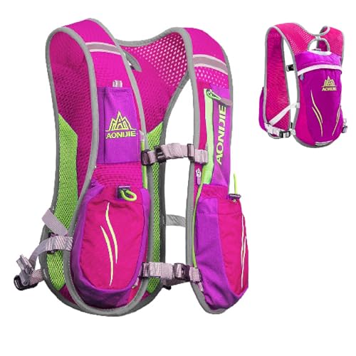 YAPJEB Running Hydration Vest Lightweight Water Pack for Men Women 5L 5.5L Backpack for Marathon Trail Race Hiking Cycling Camping Jogging - color: 01 Red(5.5L) - Only Vest