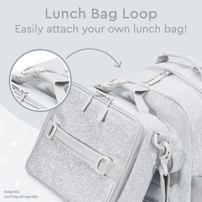 Bentgo Kids Print Durable & Water-Resistant Backpack - color: Glitter Edition - Silver, size: Kids Medium