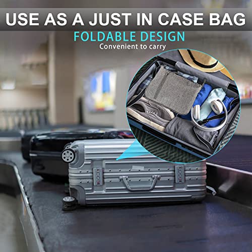 Vomgomfom 65L/85L/115L Foldable Travel Duffle Bag, Lightweight Checked Luggage with Shoe Compartment, Water-Resistant Weekender Overnight Bag for Men & Women - color: A Gray, size: 65L
