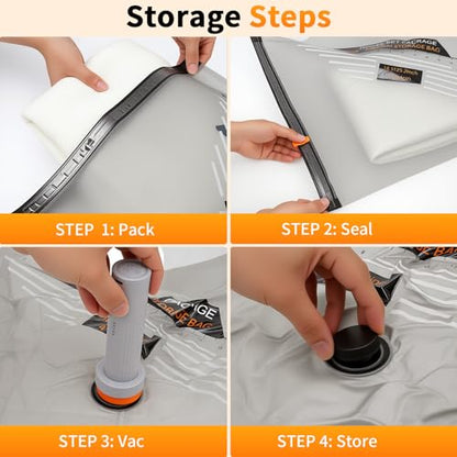 Vacuum Storage Bags, Travel Vacuum Bags with Portable Electric Pump, Space Saver Compression Bags for Travel, Luggage, Suitcase, Vacuum Seal Bags for Clothing, Bedding, Large Items-12 Combo Set - size: 12 Combo Set