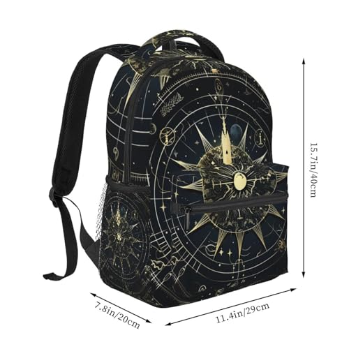 Astrological pattern Travel Backpack for Men & Women 15.6 inch Laptop Backpack Waterproof Work Back Pack - color: Astrological Pattern