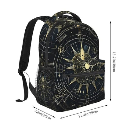 Astrological pattern Travel Backpack for Men & Women 15.6 inch Laptop Backpack Waterproof Work Back Pack - color: Astrological Pattern