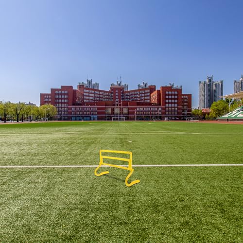 Happyyami Adjustable Height Soccer Agility Training Hurdles, Foldable Yellow Durable Speed Hurdles with Detachable Frame for Football and Athlete Footwork Drills