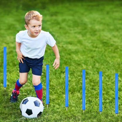 Agility Ladder Training Poles Equipment, Soccer Training Equipment-20ft Speed Ladder, 6 Agility Poles, 8 Soccer Cones for Training Football Basketball Rugby Training Equipment for Kids Youth Adults