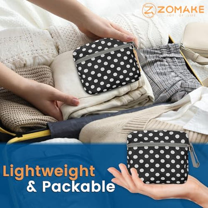 ZOMAKE Ultra Lightweight Packable Backpack 25L, Foldable Hiking Backpacks Water Resistant Small Folding Daypack for Travel(Black, White Polka Dot) - color: Black, White Polka Dot