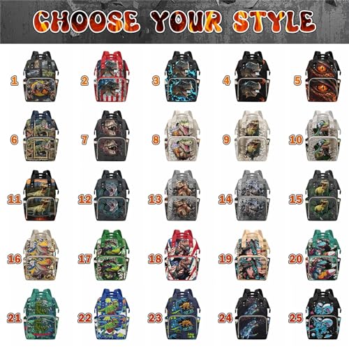 MyPupSocks Custom Dinosaur Diaper Bag Named with Love: Personalized Diaper Bag with Name - Ideal Travel Companion for New Moms Son Grandson - color: Style 7