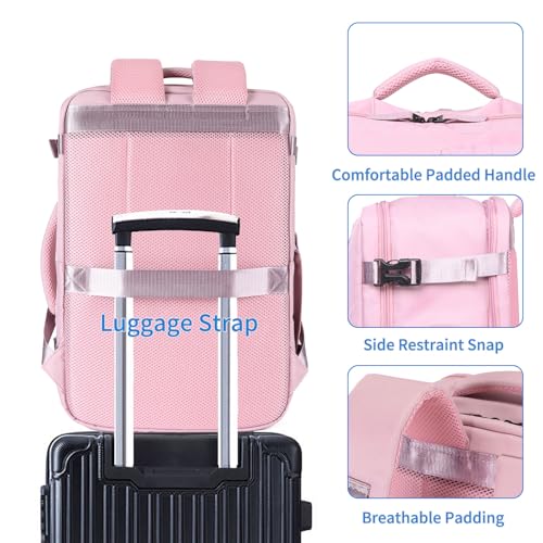 GAEKEAO Travel Backpack for Women Men, Airline Approved 15.6 Inch Laptop Carry On Backpack with Shoe Pouch Luggage Weekender Bag for Travel Business Work Hiking Purple - color: B03 Pink Purple