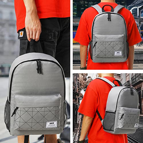 MIER Insulated Backpack Cooler Small Leakproof Lightweight Cute for Women Men to Work, Picnics, Camping, Park Day Trips, 15 L - color: Gray