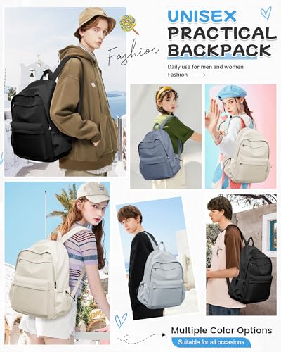 Black Backpack for School, High School Bookbag Back Pack for Teens Girls Boys, Lightweight College Backpack Book Bag for Women Men, Simple Casual Daypack Backpack Mochilas Escolares para Adolescentes - color: Black
