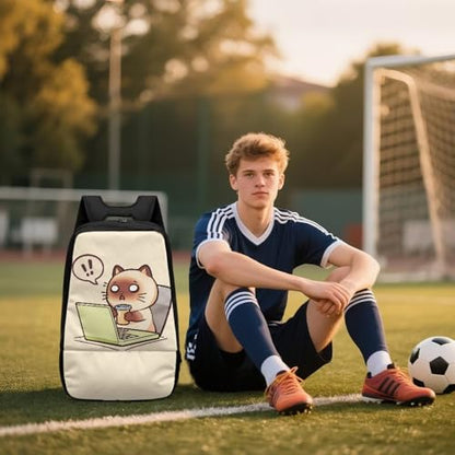 Basketball Backpack With Separate Ball Compartment And Shoes Fit Basketball Volleyball Football - color: Working Cat
