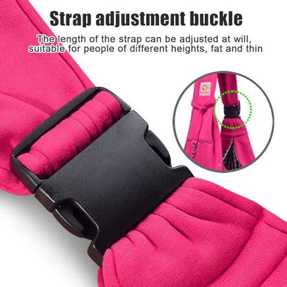 TOMKAS Dog Sling Carrier for Small Dogs Puppy Carrier for Small Dogs (Rose red, Adjustable Strap for 3-10 lbs & Zipper Pocket) - color: Rosered