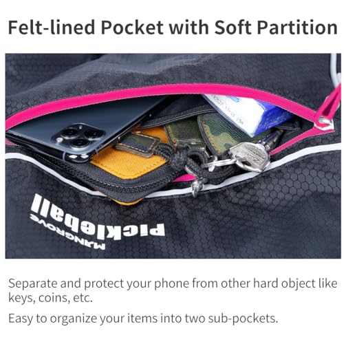 Mangrove Pickleball Bag, Men's & Women's Pickleball Backpack, Adjustable Sling Bag w/Fence Hook/Large Capacity/Safety Pocket - color: Pink
