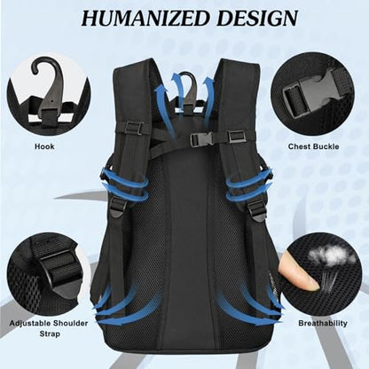 LARIPOP Basketball Backpack Large Basketball Bag with Ball Holder & Shoe Compartment for Adults Men Women - color: TR Blue