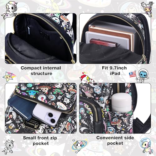 tokidoki Backpack for Women (Colorful Black) - color: Colorful Black