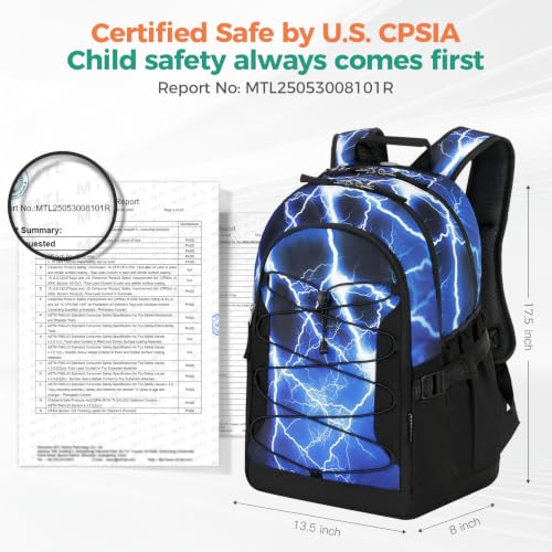 Choco Mocha Boys School Backpack, Blue Backpack for Teen Boys Kids Large Bookbag 17.5 Inch, Galaxy - color: Blue-galaxy