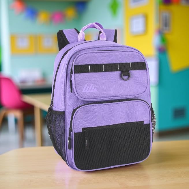 Summit Ridge Travel Backpack for Men and Women, Spacious Work Daypack with Water Bottle Pockets (Purple) - color: Purple