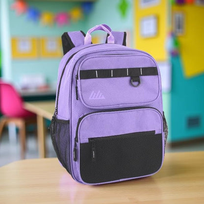 Summit Ridge Travel Backpack for Men and Women, Spacious Work Daypack with Water Bottle Pockets (Purple) - color: Purple