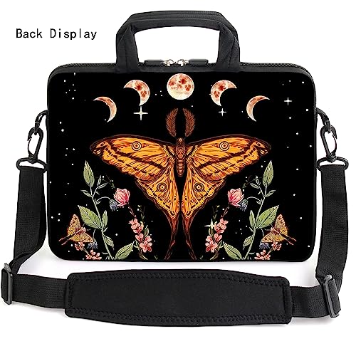 17" Shoulder Bag Adjustable shoulder strap Laptop sleeve Carrying case with mouse and power adapter storage bag (Butterfly-1) - color: Butterfly-1