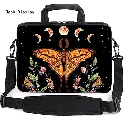 17" Shoulder Bag Adjustable shoulder strap Laptop sleeve Carrying case with mouse and power adapter storage bag (Butterfly-1) - color: Butterfly-1