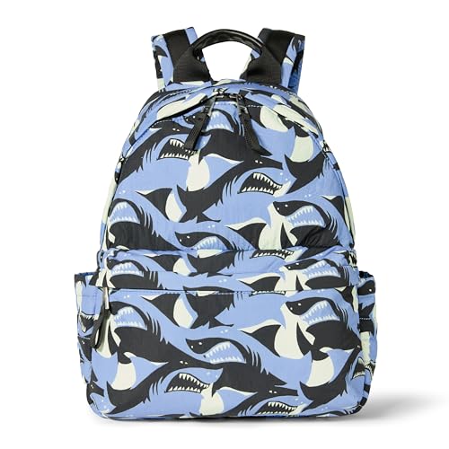 Amazon Essentials Unisex Kids' Backpack for Boys and Girls, Light Blue Shark Waves, One Size - color: Light Blue Shark Waves