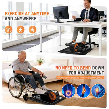 Under Desk Elliptical Machine, Electric Elliptical Leg Exerciser for Senior, Quiet and Compact Electric Seated Pedal Exerciser for Home with Monitor, Remote Control and 12 Adjustable Speeds - style: Black