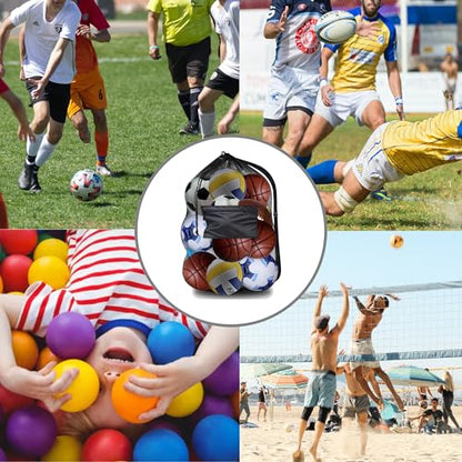 Extra Large Mesh Ball Bag,Drawstring Bags Sports Soccer Ball Bag Holding Basketball, Volleyball, Baseball, Swimming Gear