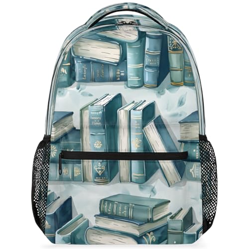 Vintage Books Laptop Backpack for Women 17 inch Backpacks Lightweight Computer Bag Rucksack Casual Daypack Work Travel - color: Multicolor-10