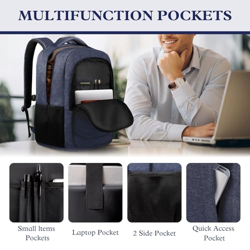 Extra Large Laptop Backpack, 18.4 Inch Travel Backpack, Big Sturdy TSA-Friendly College Computer Bag, Gifts for Men & Women, Blue - color: Blue, size: 18.4 Inch(45L)
