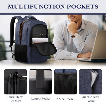 Extra Large Laptop Backpack, 18.4 Inch Travel Backpack, Big Sturdy TSA-Friendly College Computer Bag, Gifts for Men & Women, Blue - color: Blue, size: 18.4 Inch(45L)