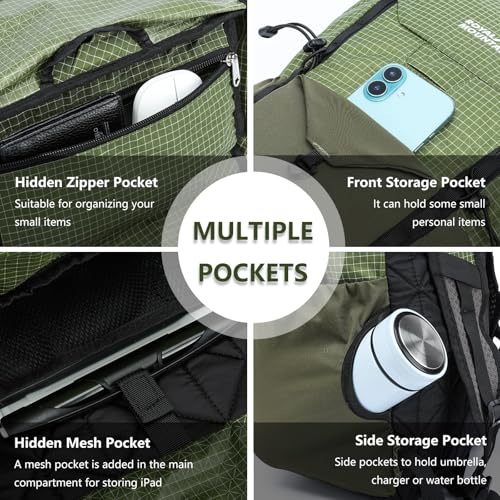 20l Hiking Backpack For Women&Men, Water Resistant Daypack Backpacks, Foldable & Packable Hiking Backpack, Lightweight Small Daypack For Travel Camping (Green) - color: Green