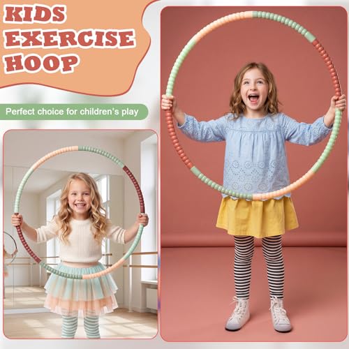 Vinsot Toy Hoop Detachable Plastic Hoops Exercise Equipment Toy Adjustable Rings for Sports Party Game Dance Pet Training - color: Earth Tone Mix