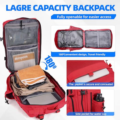 gracedon Tactical Backpack for Men 3 Day Rucksacks for Trekking Camping (red) - color: Red
