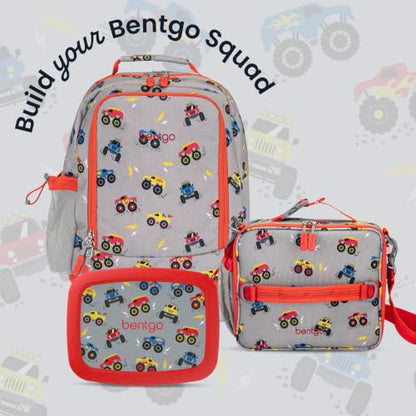 Bentgo Kids 2-in-1 Backpack & Insulated Lunch Bag - Durable 16” Backpack & Lunch Container in Unique Prints for School & Travel - Water Resistant, Padded & Large Compartments (Trucks) - color: Trucks