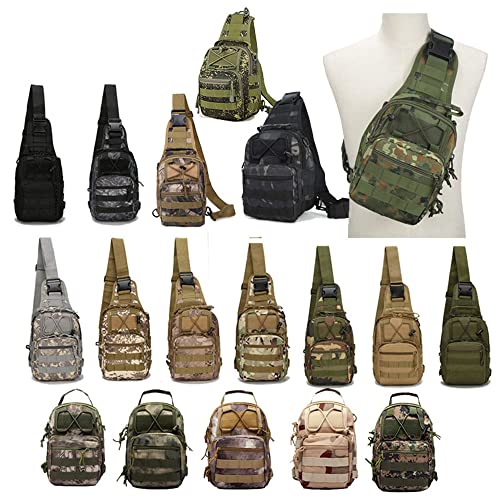 Outdoor Sports Hiking Sling Bag Shoulder Pack Camouflage Tactical Molle Combat Chest Bag - color: Acu
