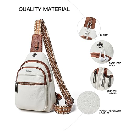 LATMAP 7L Sling Bag For Women Faux Leather Anti Theft Small Casual Daypack Backpack Fanny Pack Crossbody Chest Bags Purse Waterproof Beige Brown - color: Beige Brown