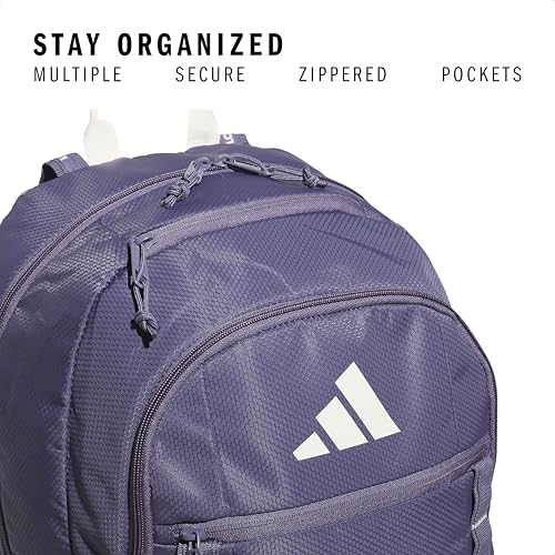adidas Excel 7 School Backpack for Laptop, Gym and Travel, 34L, Preloved Violet/Wonder White/7.5, OSFA - color: Preloved Violet/Wonder White/7.5, size: One Size