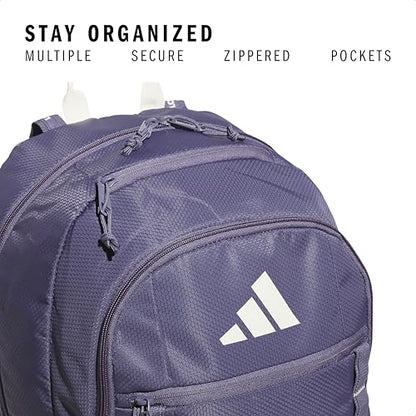adidas Excel 7 School Backpack for Laptop, Gym and Travel, 34L, Preloved Violet/Wonder White/7.5, OSFA - color: Preloved Violet/Wonder White/7.5, size: One Size