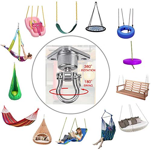 Stainless Steel Hanger with Smooth Swing Bearings, Heavy Duty 180°+360° Swivel Swing Hook, 1500 lb Capacity Playground Yoga Hammock Chair Rope, sandbag Porch Swing Bag Sleeve - size: style 1