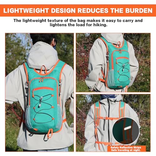 20L Hiking Backpack Lightweight Water-Resistant, Small Packable Foldable Daypack for Travel Men Women (shenhuise-da) - color: Shenhuise-da