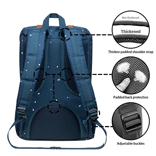 KAUKKO Laptop Outdoor Backpack Traveling Daypack Hiking Rucksack Large Capacity Bag Fits 15.6"(13-BLUE) - color: P13-blue