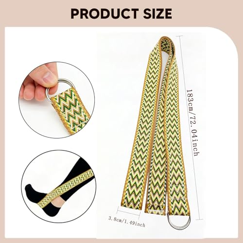 harayaa Yoga Strap Pilates Exercise Band Assisted Stretching Strap Resistance Band Polyester Material Suitable for Home Fitness Gym Workout - color: coffee