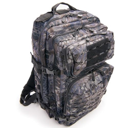 Large Laser-cut MOLLE Backpack with Pistol Retention System, Black Python, Modular and Lightweight Design for EDC, Range, or Tactical Use - color: Black Python