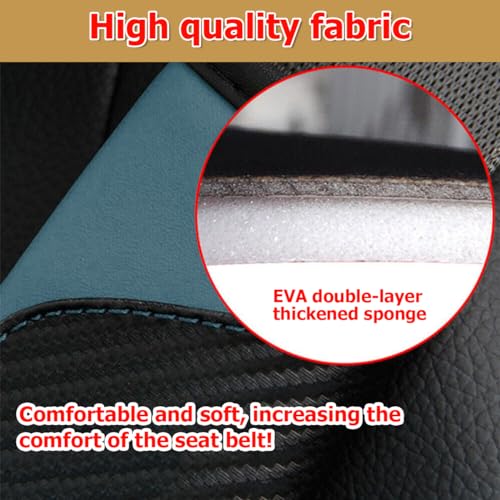 AUCELI 2PCS Car Seat Belt Cover, Carbon Fiber Seatbelt Shoulder Strap Covers, Breathable Leather Soft Harness Pad Protect Your Neck and Shoulder Compatible with Cars - color: Black Green