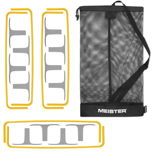 Meister ZoomFlex Agility Hurdles w/Carry Bag - Flex-Safe Modular Speed Training - color: Electric Yellow