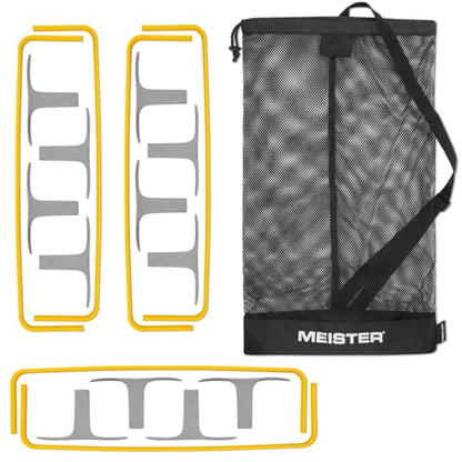 Meister ZoomFlex Agility Hurdles w/Carry Bag - Flex-Safe Modular Speed Training - color: Electric Yellow
